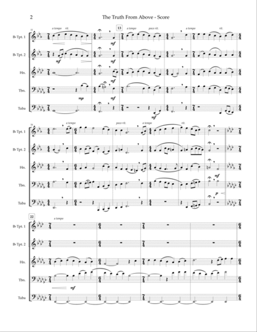 The Truth From Above - brass quintet image number null