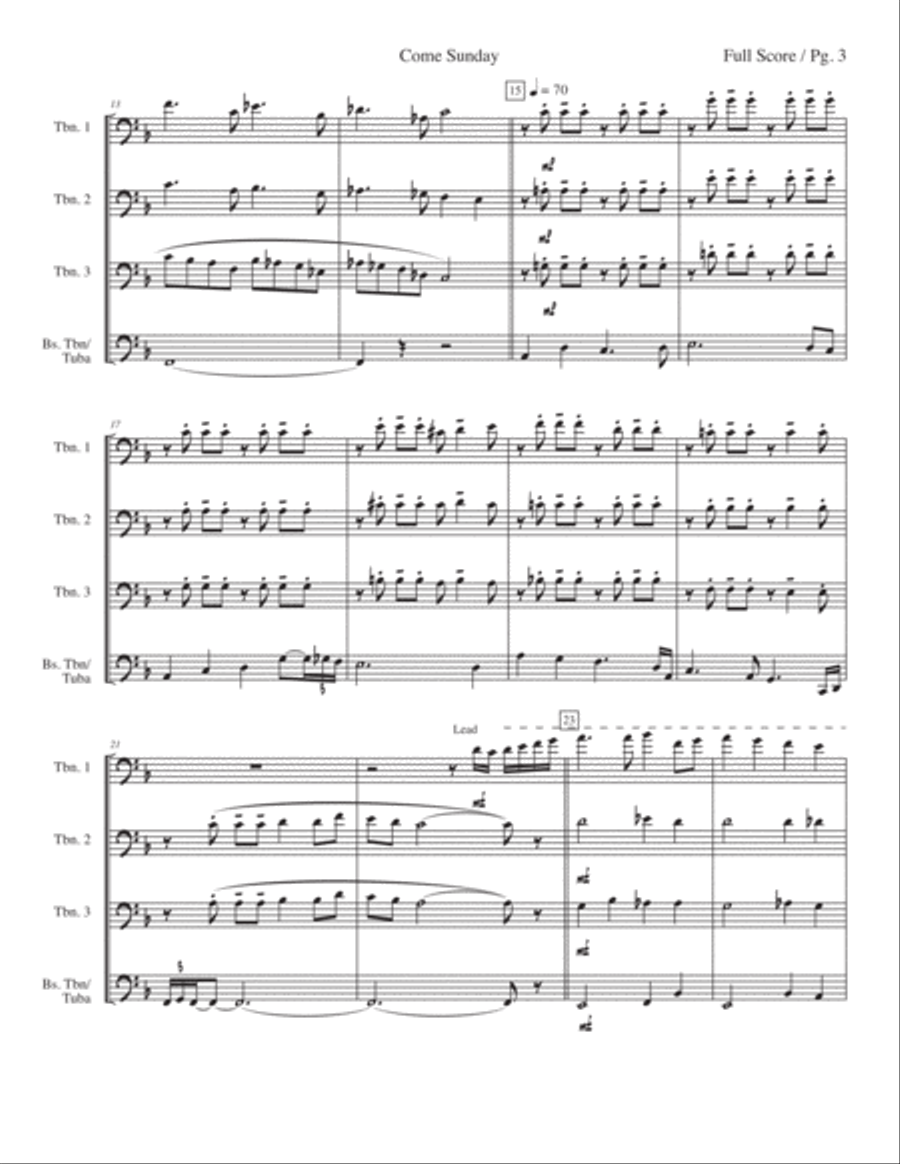 Come Sunday Small Ensemble scores gallery preview page 3
