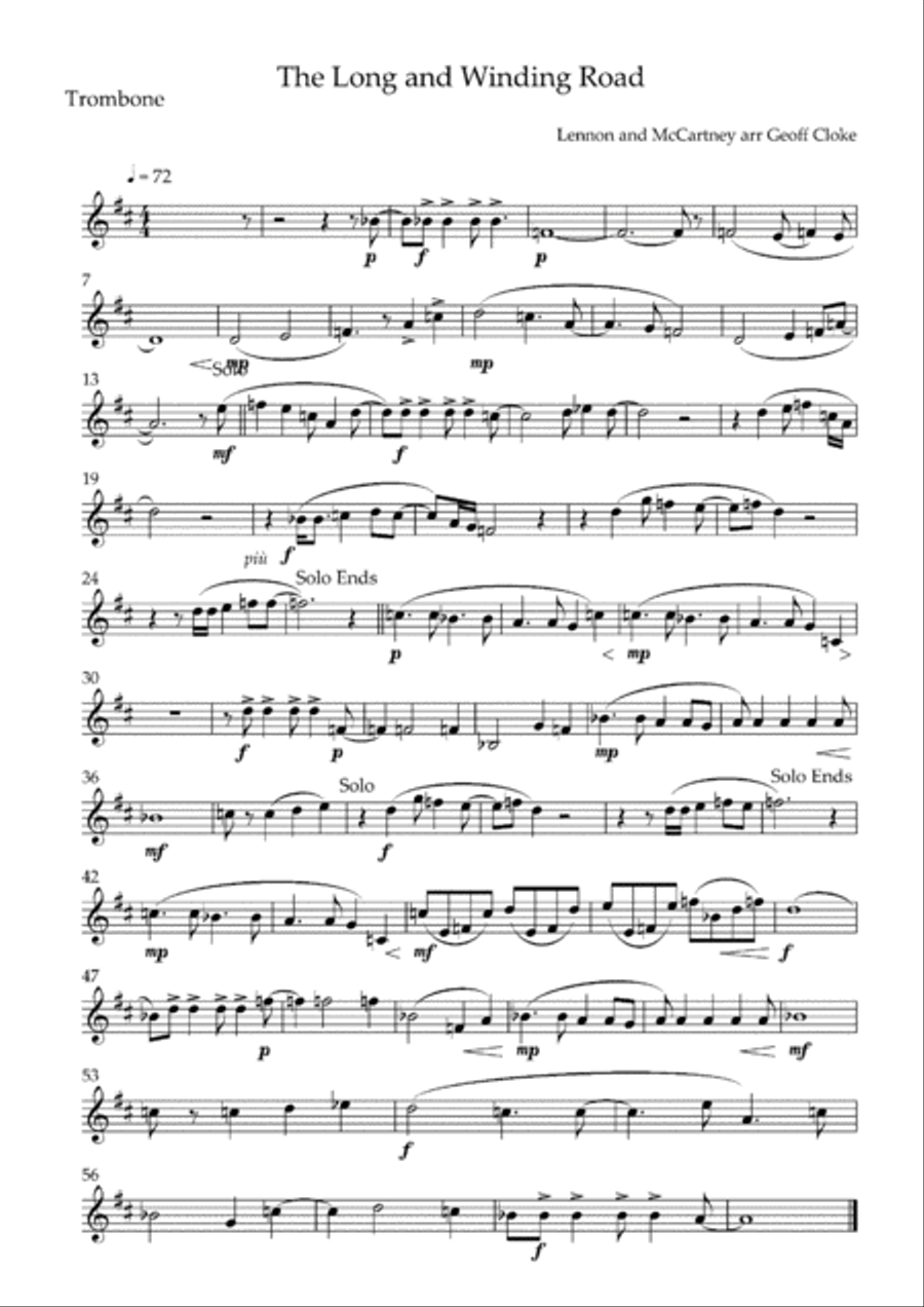 The Long And Winding Road Brass Ensemble scores gallery preview page 6
