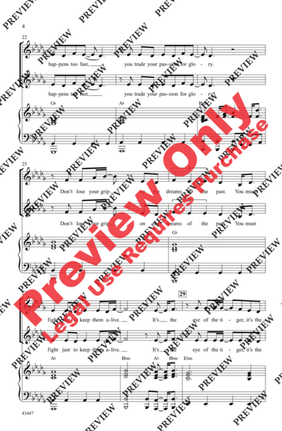 Eye of the Tiger Women's Choir scores gallery preview page 4