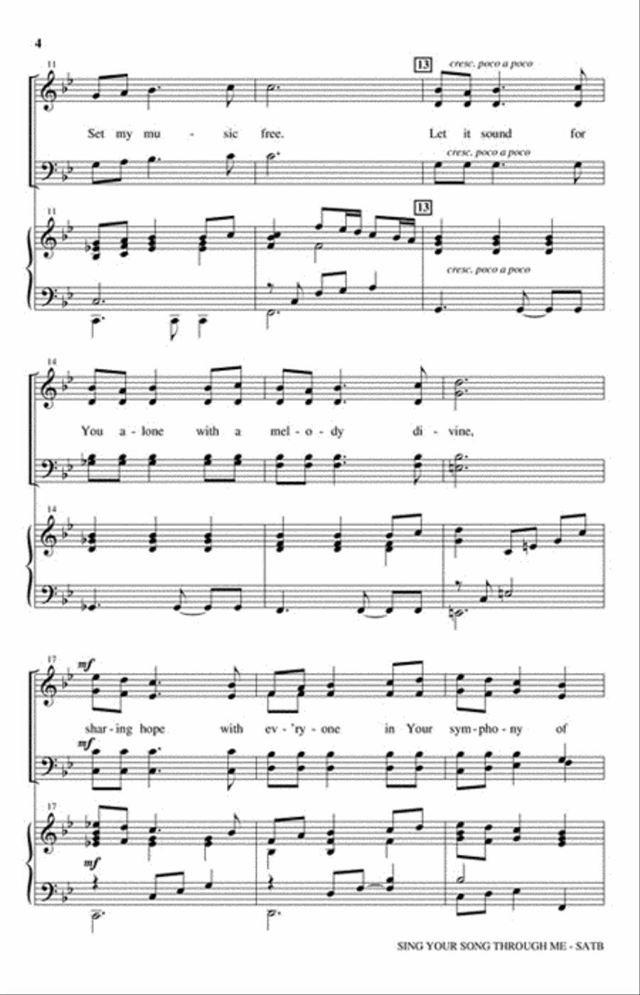 Sing Your Song Through Me 4-Part scores gallery preview page 3