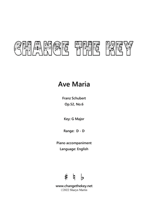 Book cover for Ave Maria G Major - English