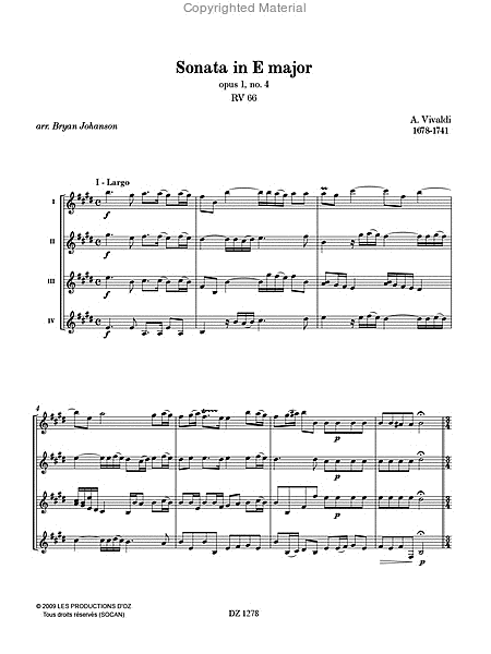 Sonata in E major, opus 1, no. 4