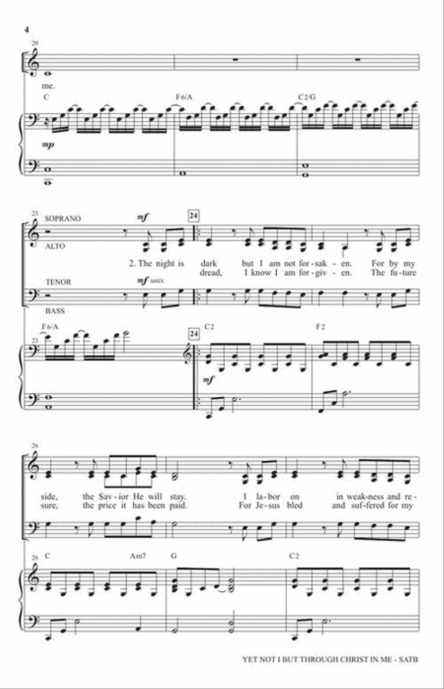 Yet Not I But Through Christ in Me 4-Part scores gallery preview page 5
