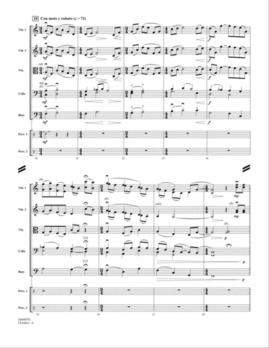 October - Full Score (arr. Paul Lavender) Orchestra scores gallery preview page 2