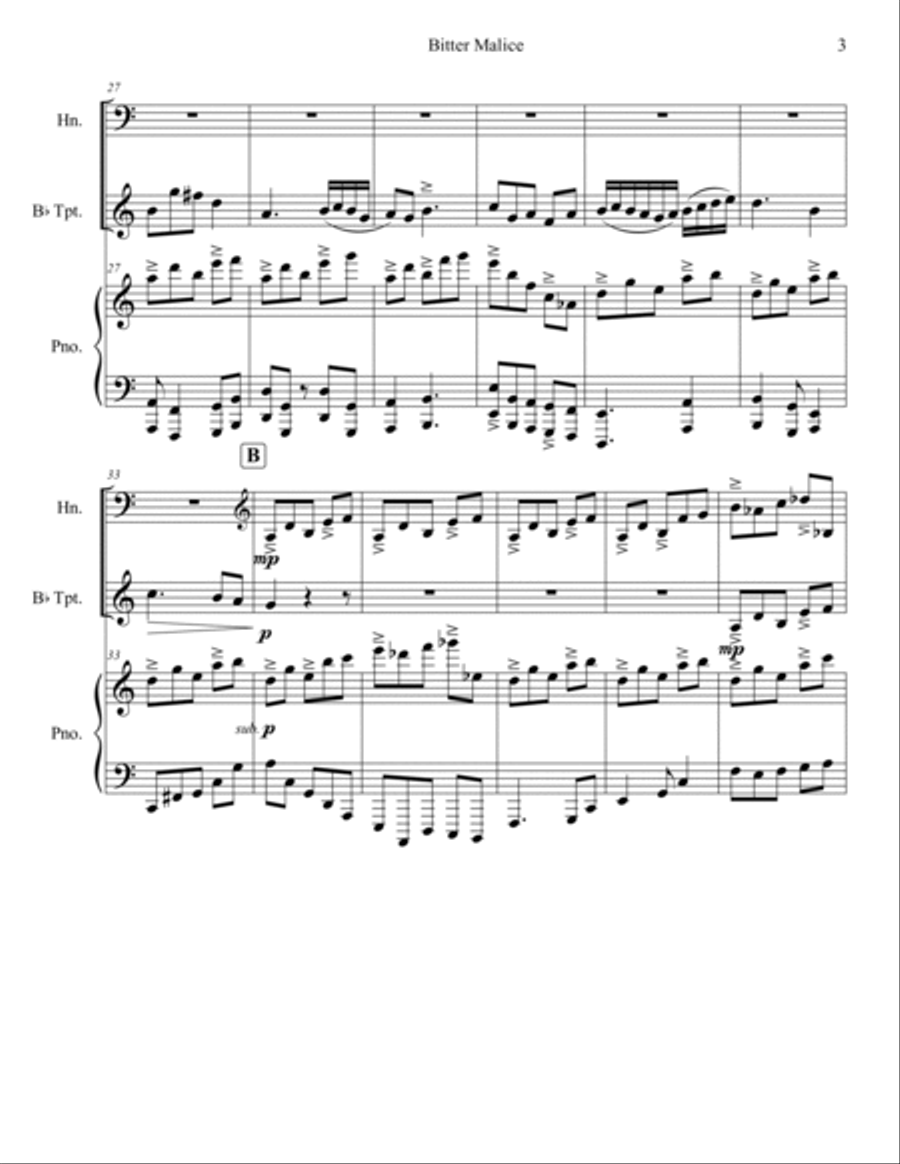 Bitter Malice Brass Duet scores gallery preview page 3
