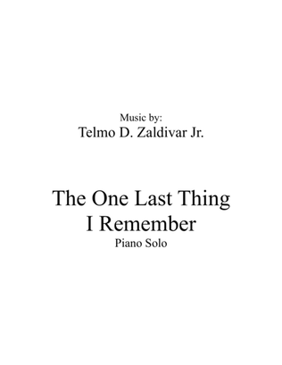 Book cover for The One Last Thing I Remember