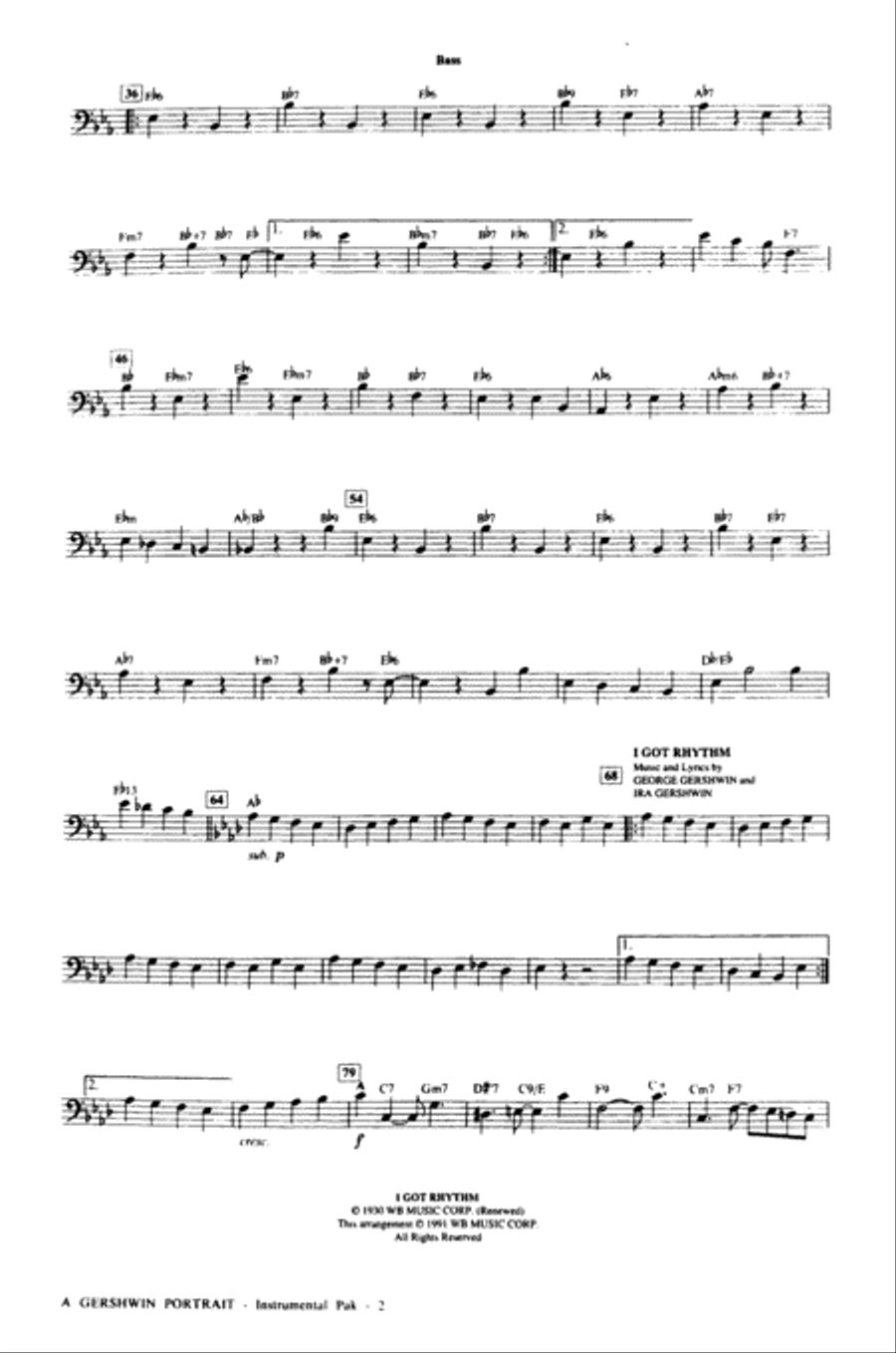 A Gershwin Portrait! The Music of George and Ira Gershwin: String Bass Double Bass scores gallery preview page 2