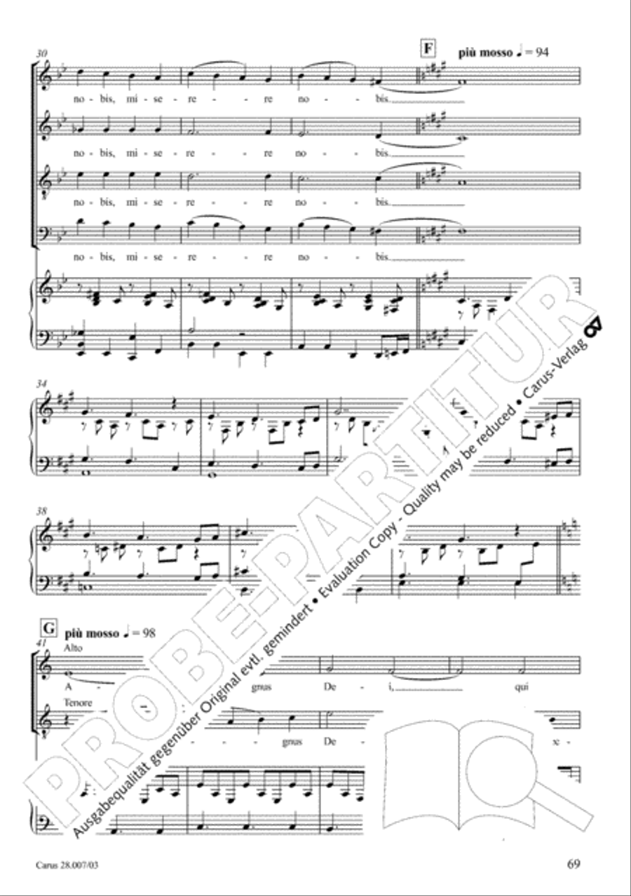 Missa latina 4-Part scores gallery preview page 70