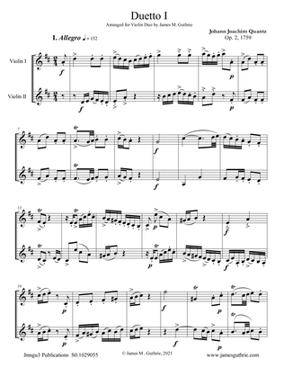 Quantz: Duetto Op. 2 No. 1 for Violin Duo