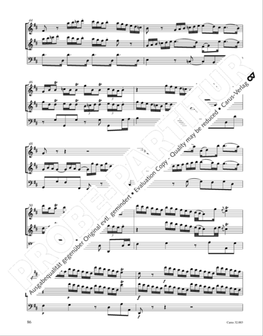 Gesamtausgabe Band 3 (Kammermusik: Duette, Solo- und Triosonaten) Score scores gallery preview page 107