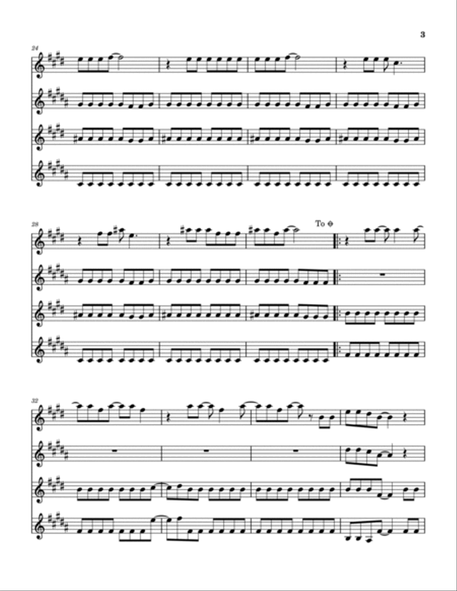 Hello There Saxophone Quartet scores gallery preview page 4
