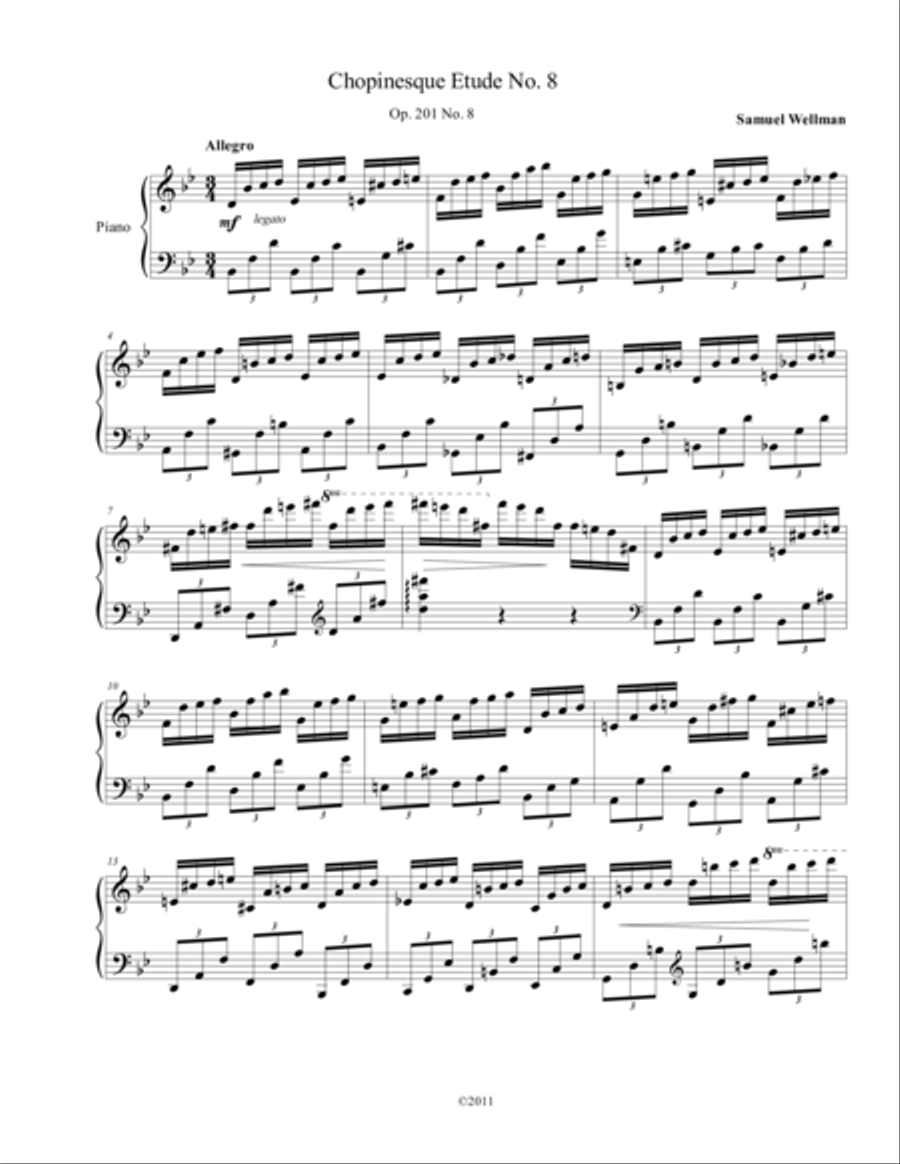 Chopinesque Etude No. 8 in B-flat Piano Method scores gallery preview page 1