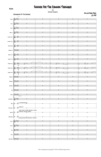 Fanfare for the Common Teenager Full Orchestra - Digital Sheet Music