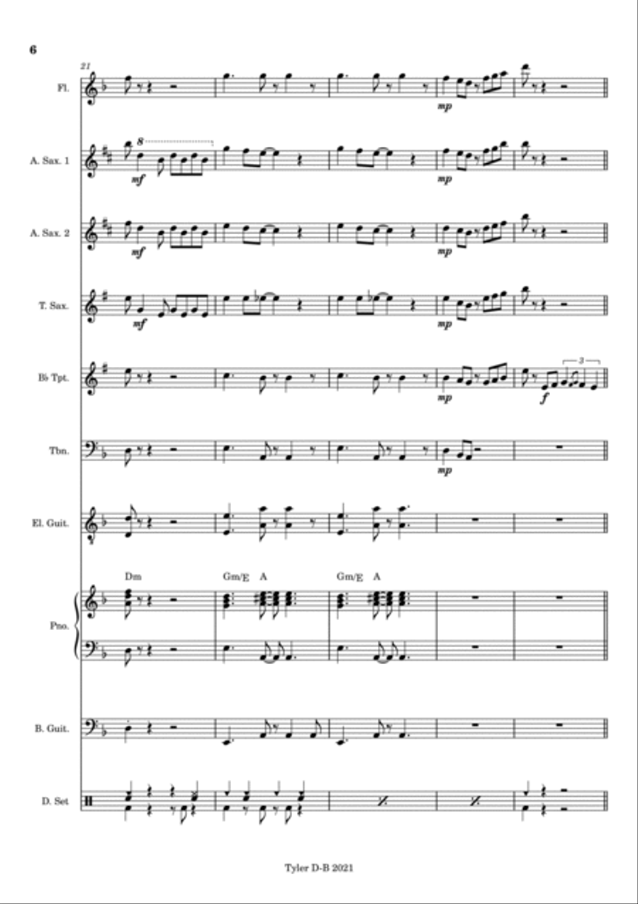 Sway (quien Sera) - Score Only Jazz Ensemble scores gallery preview page 6
