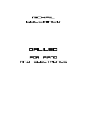 GALILEO for piano and electronics