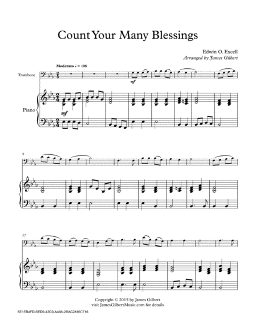 Count Your Many Blessings Piano scores gallery preview page 1