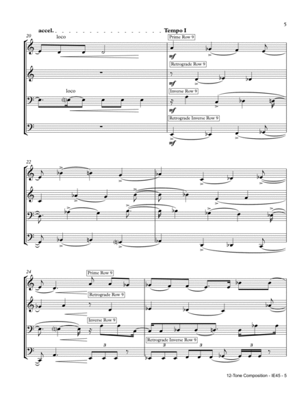 12-tone composition for 4 instruments