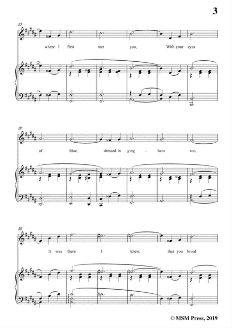 Tell Taylor-Down By the Old Mill Stream,in B Major,for Voice&Piano Voice scores gallery preview page 5