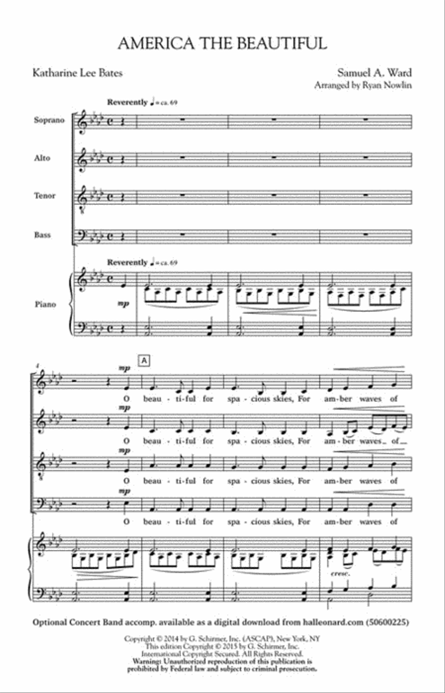 America, the Beautiful America, the Beautiful 4-Part scores gallery preview page 2