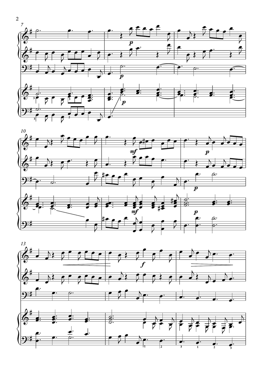 Pastorale from Christmas Concerto, Op. 6 no. 8 (A. Corelli) - Organ-piano duet Organ Accompaniment scores gallery preview page 2