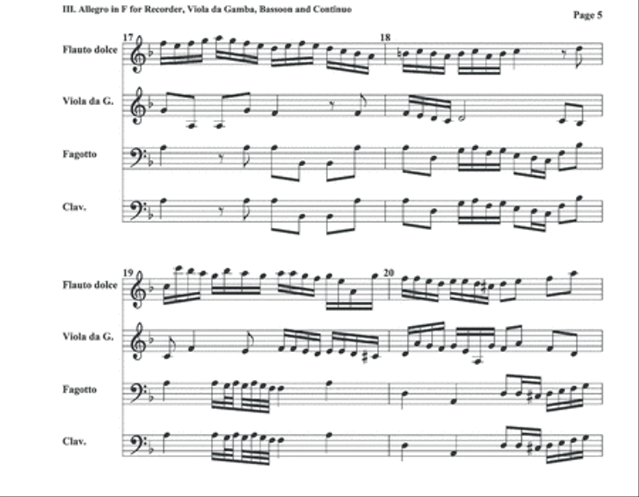 Allegro in F Major No. 3 Small Ensemble scores gallery preview page 5