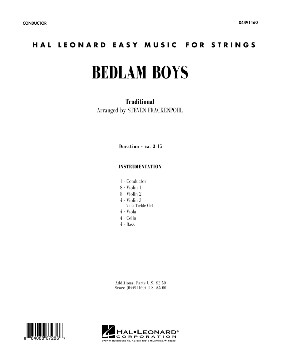 Bedlam Boys - Full Score