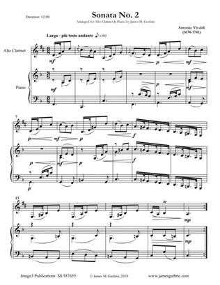 Vivaldi: Sonata No. 2 for Alto Clarinet & Piano