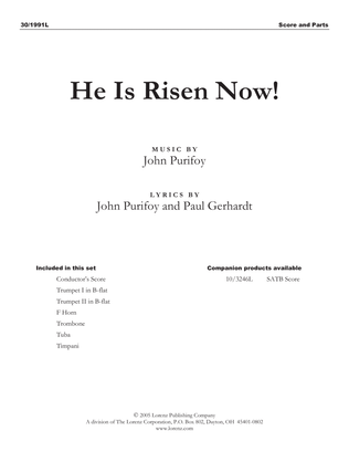 Book cover for He Is Risen Now! - Brass and Timpani Score and Parts