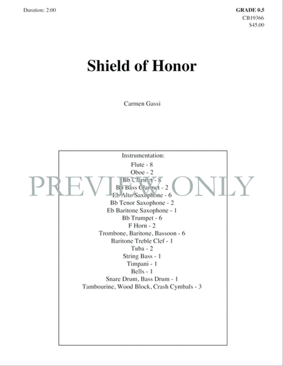 Shield of Honor Concert Band scores gallery preview page 2
