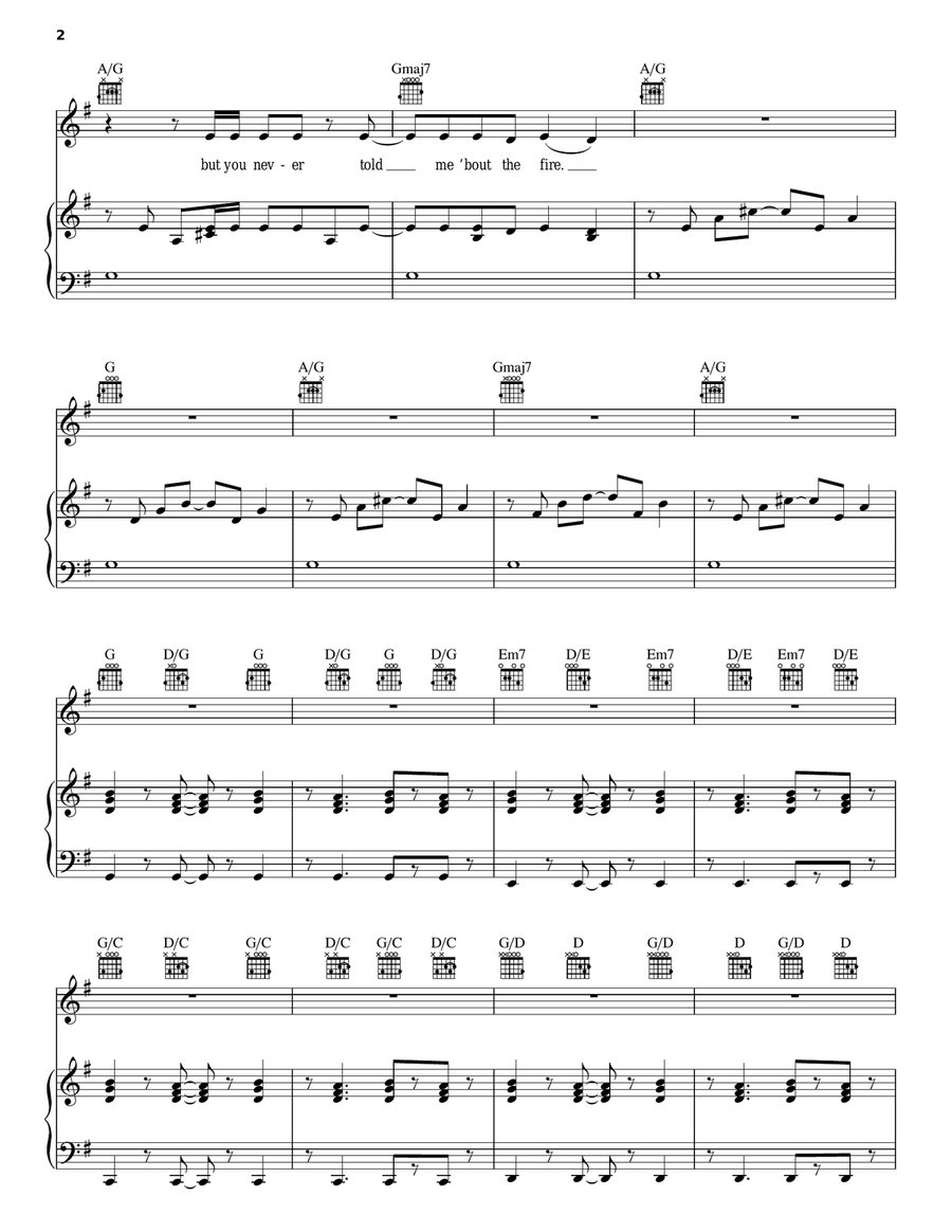 Sara Piano, Vocal, Guitar scores gallery preview page 2