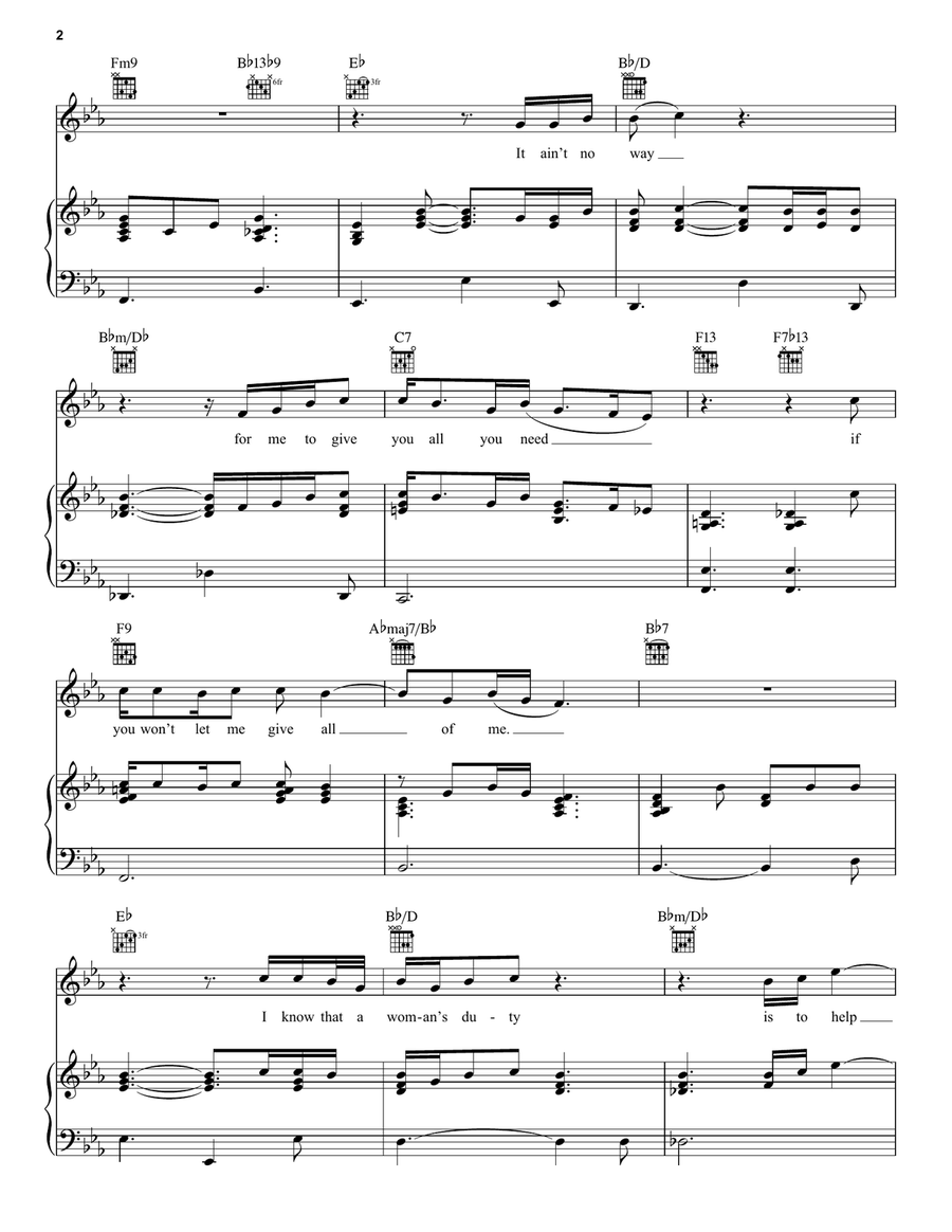 Ain't No Way Piano, Vocal, Guitar scores gallery preview page 2