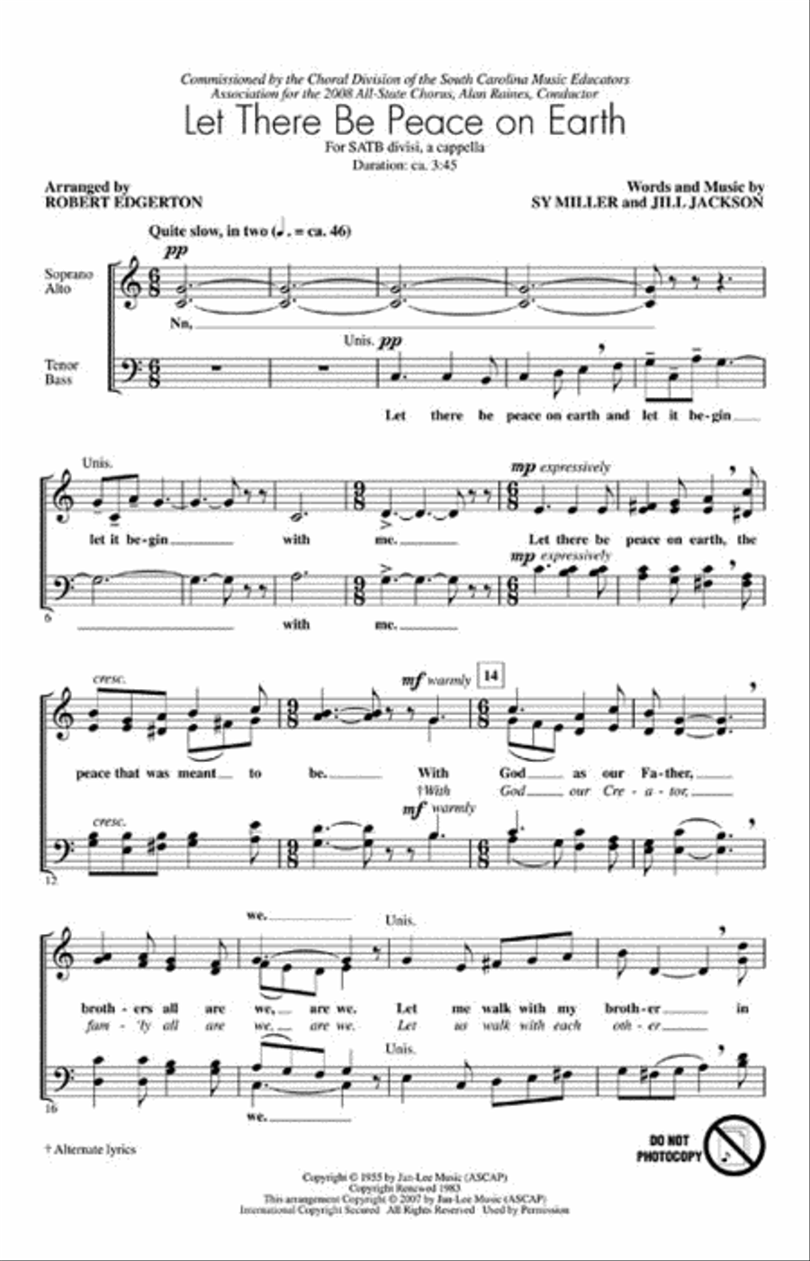 Let There Be Peace On Earth Divisi scores gallery preview page 2