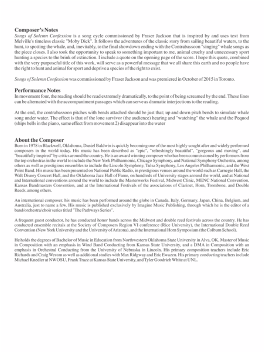 Songs of Solemn Confession: A Song Cycle Bassoon scores gallery preview page 2