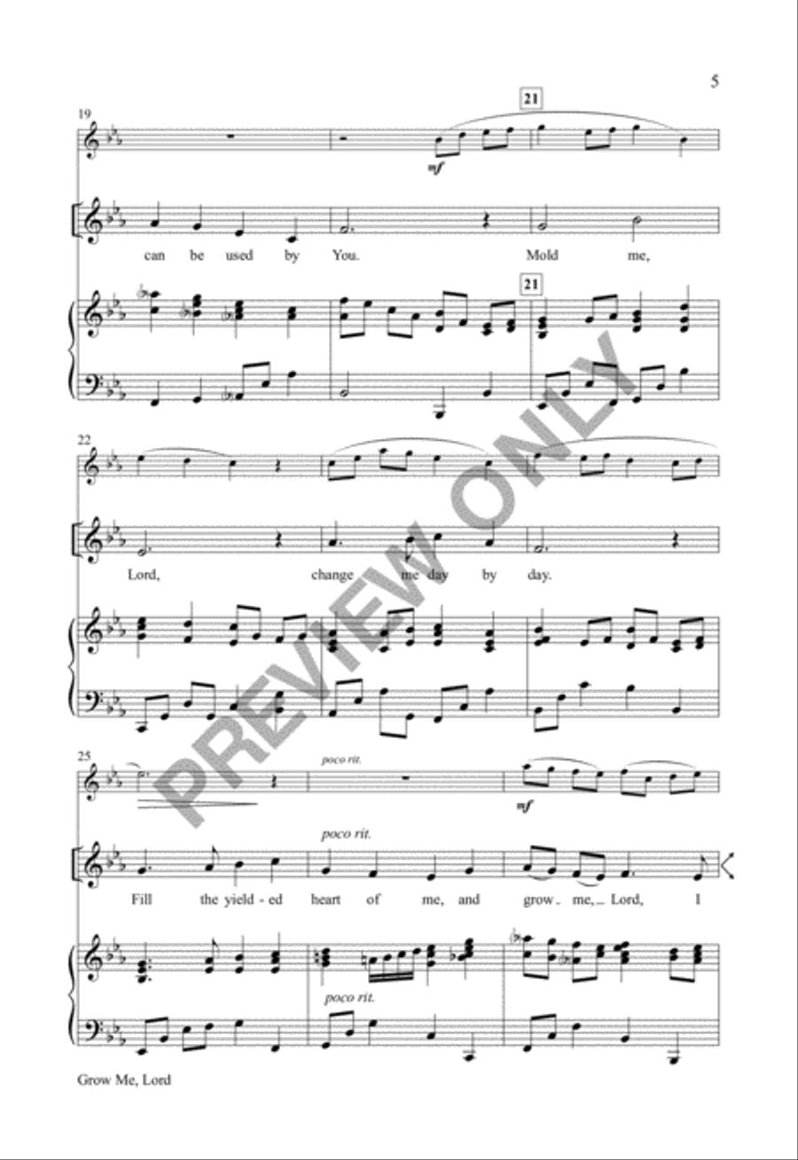 Grow Me, Lord Unison Choir scores gallery preview page 4