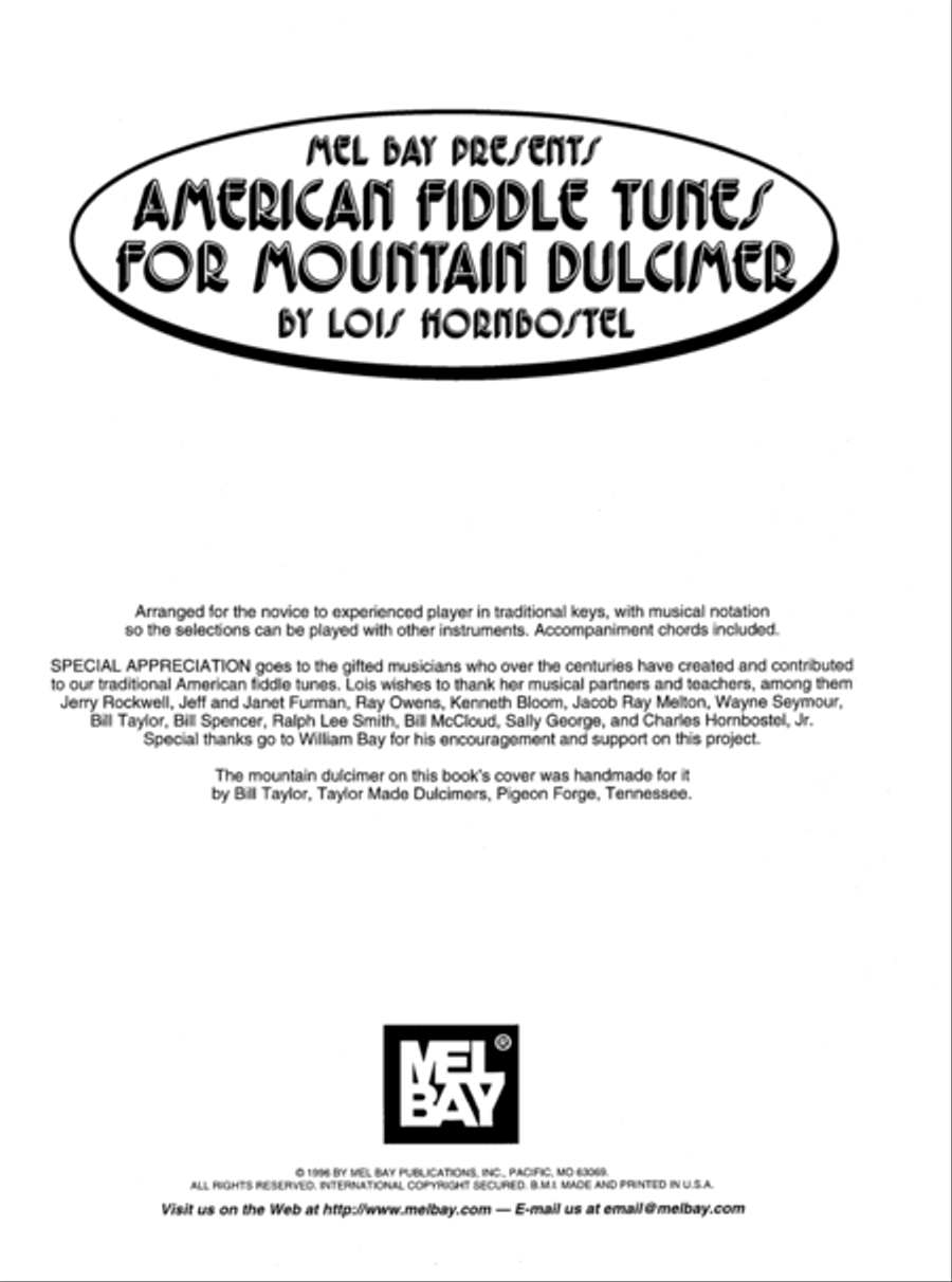 American Fiddle Tunes for Mountain Dulcimer Mountain Dulcimer scores gallery preview page 2