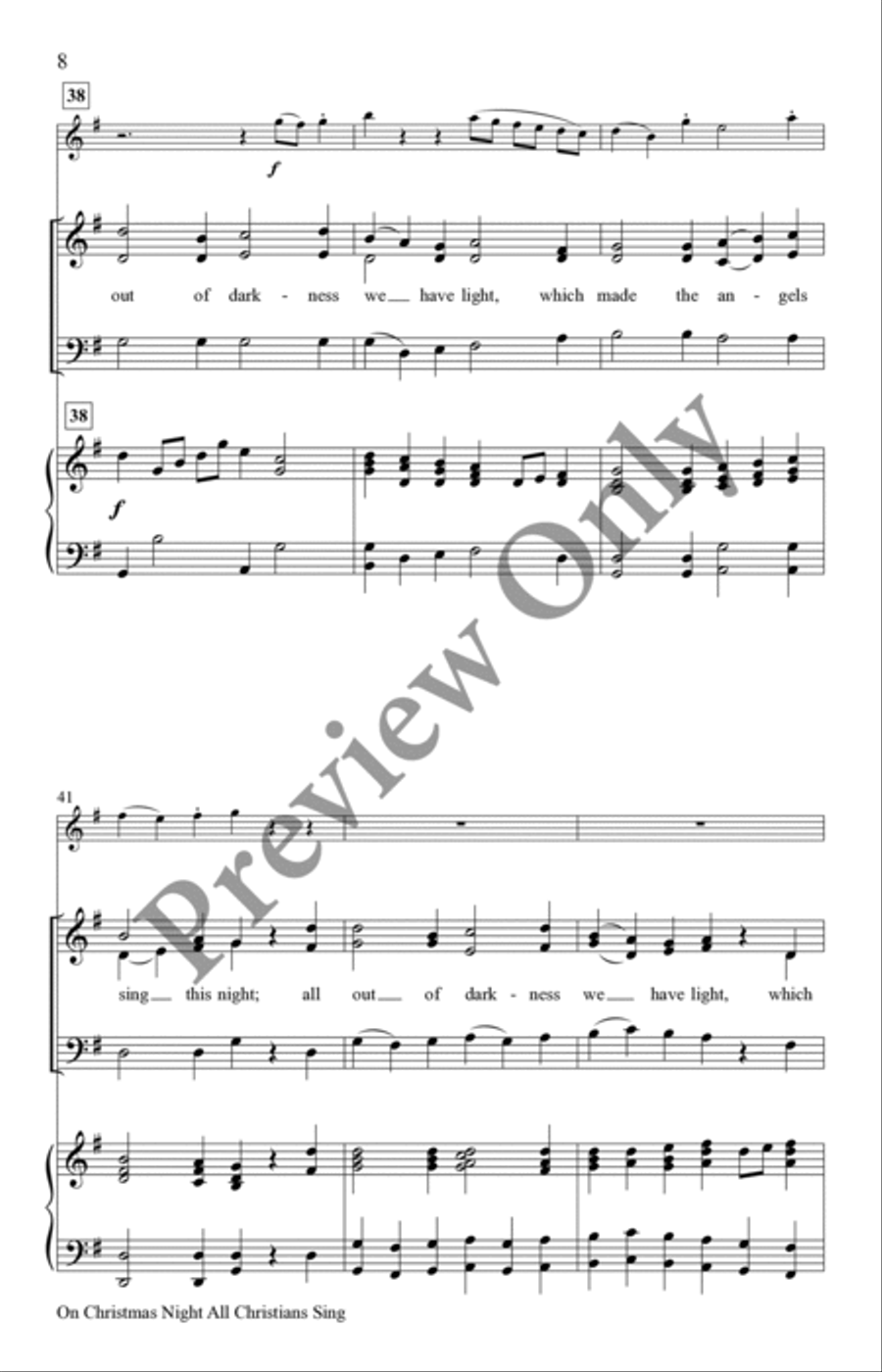 On Christmas Night All Christians Sing 4-Part scores gallery preview page 8