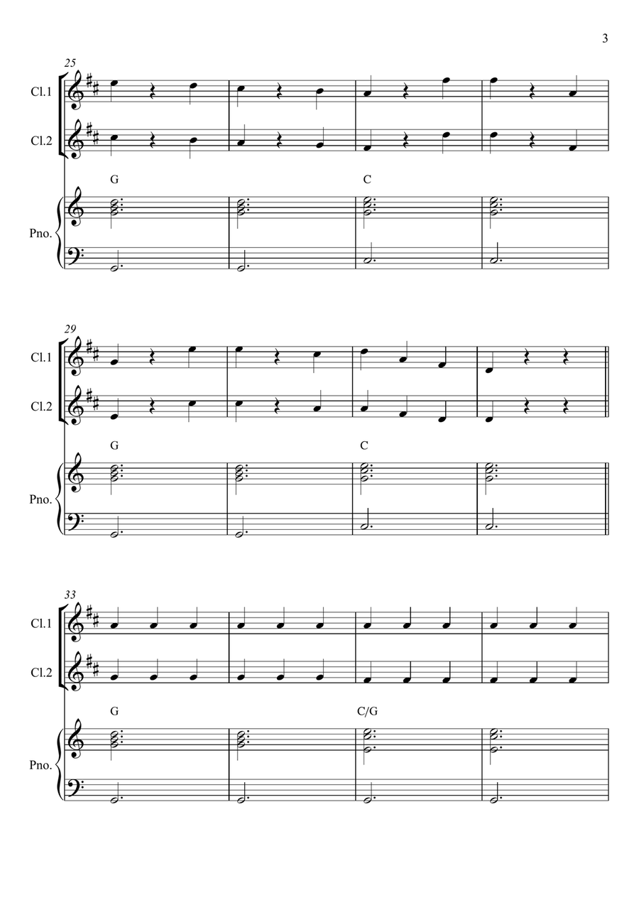 Chopsticks Chopsticks Clarinet Duet scores gallery preview page 3