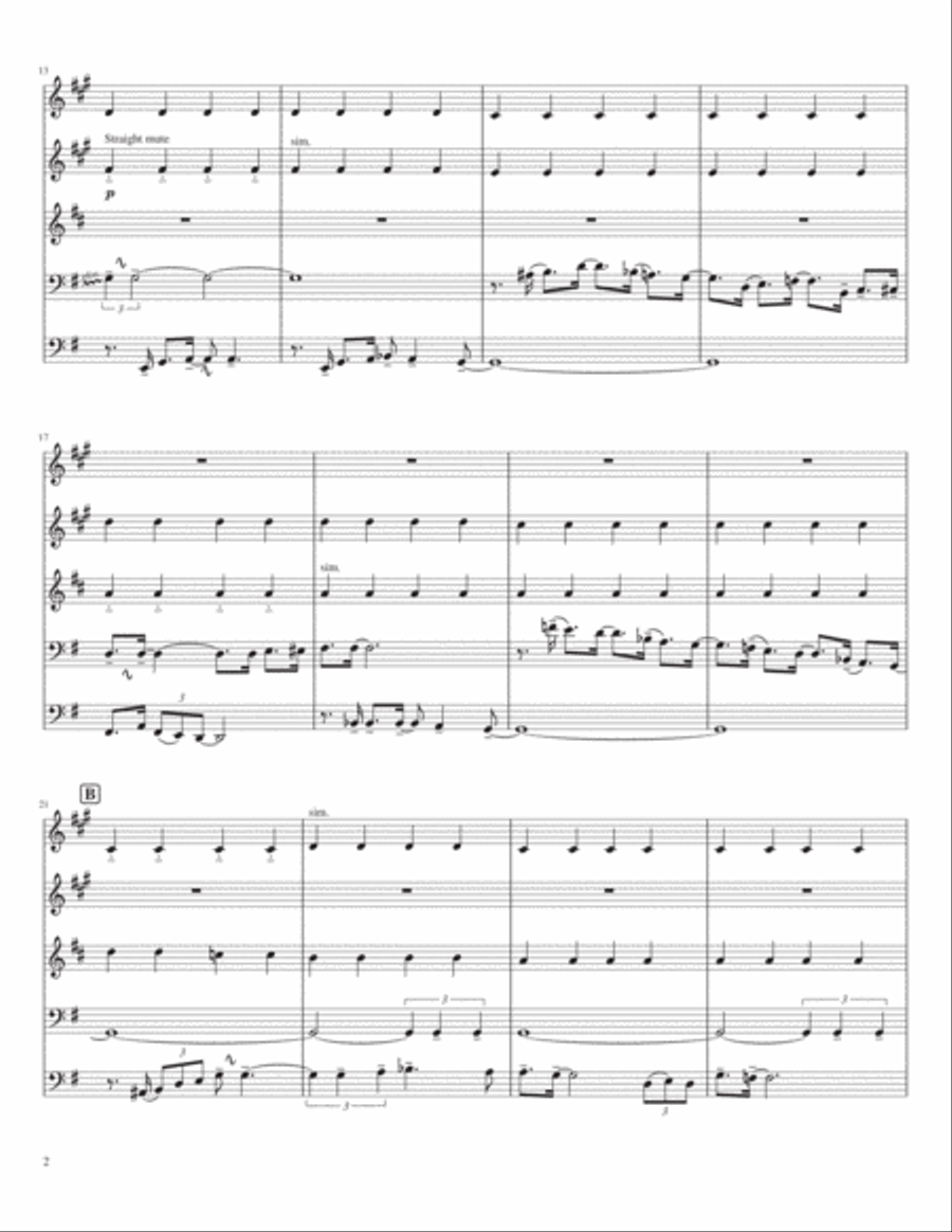 St. Louis Blues - Full Score Brass Quintet scores gallery preview page 2