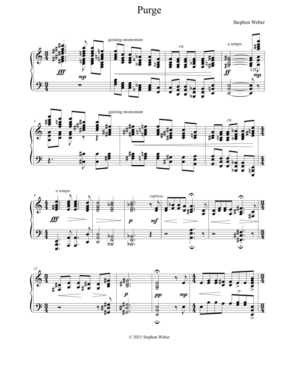 Purge Piano Solo scores gallery preview page 1