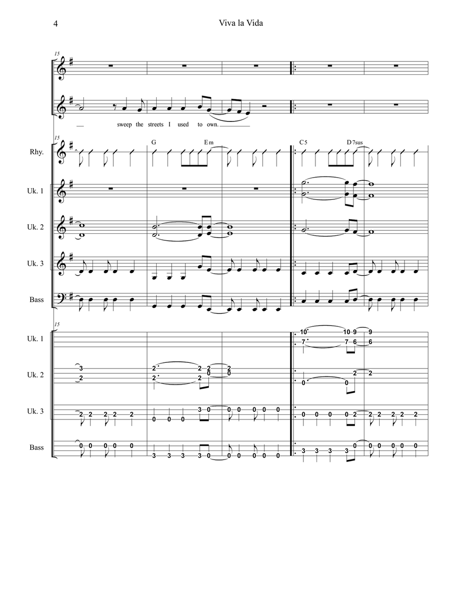 Viva La Vida Small Ensemble scores gallery preview page 4