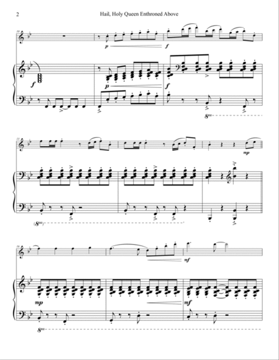 Hail, Holy Queen Enthroned Above Flute Solo scores gallery preview page 3