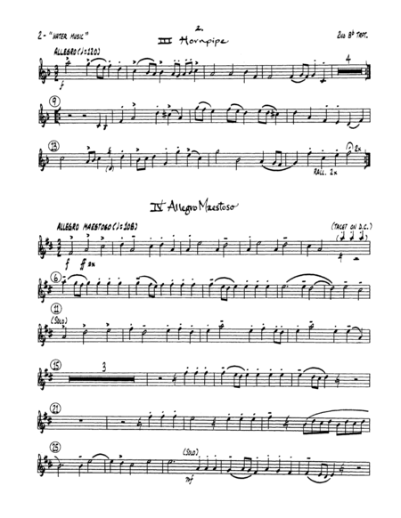 Suite from Water Music - Bb Trumpet 2 (Brass Quintet)