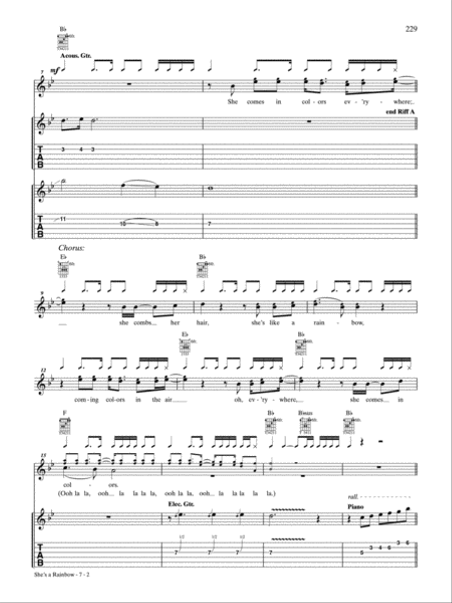 She's a Rainbow She's a Rainbow Guitar Tablature scores gallery preview page 2