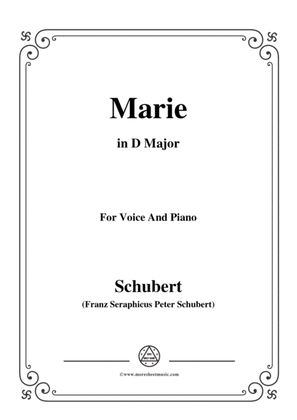 Book cover for Schubert-Marie,in D Major,for Voice&Piano