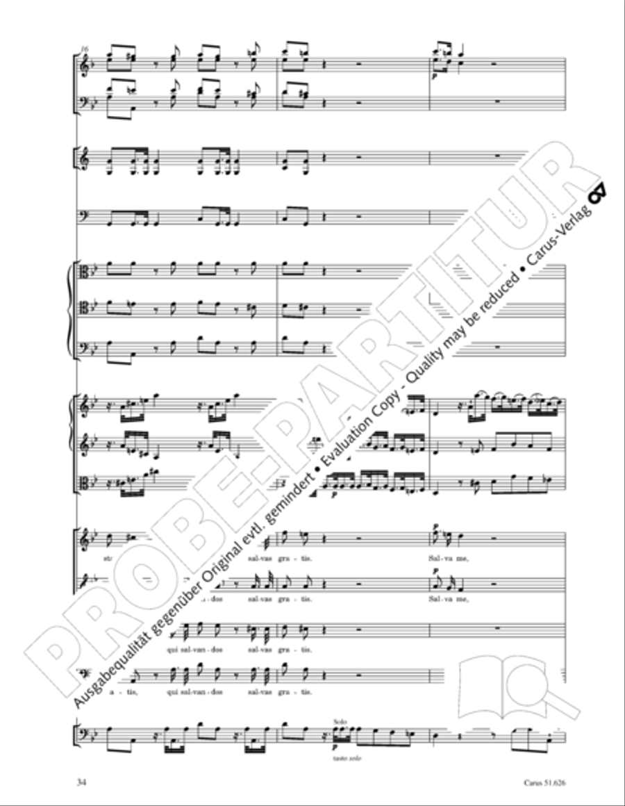 Missa longa in C major (Missa longa in C) 4-Part scores gallery preview page 46