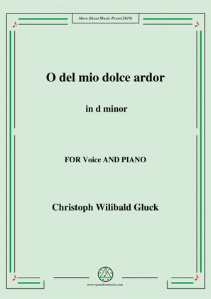 Gluck-O del mio dolce ardor in d minor,for Voice and Piano