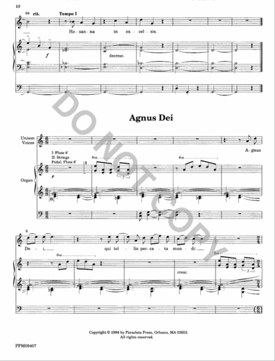Missa Brevis Unison Choir scores gallery preview page 11