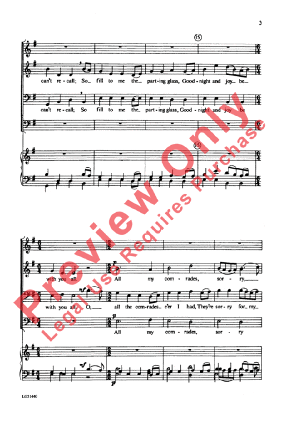 The Parting Glass Men's Choir scores gallery preview page 3