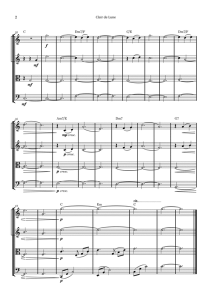 Clair de Lune by Debussy - String Quartet with Chord Notation image number null